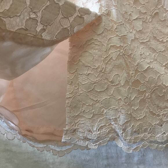 David Bridal Short Tank Lace Dress with V -Neck - Picture 15 of 16